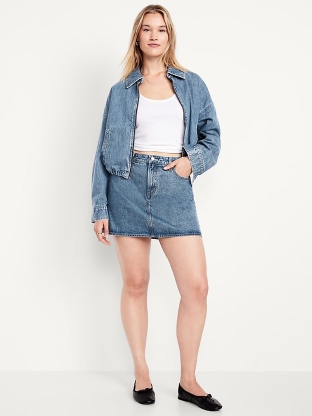 Old Navy High Waisted OG Blue Denim Jean Mini Skirt